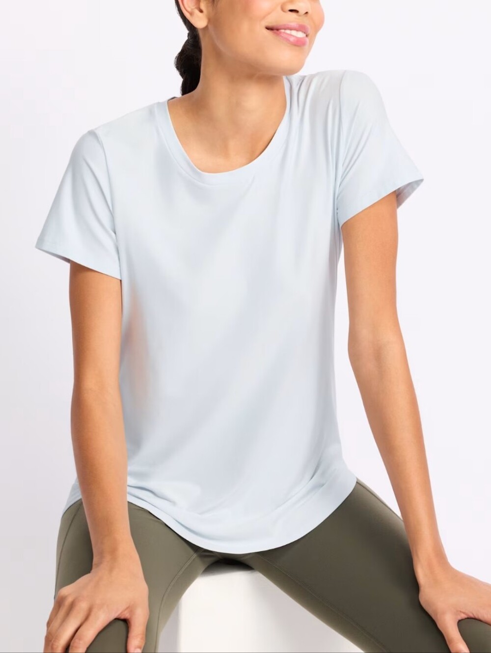 Wander 40UPF Light Blue Short-Sleeve Soft Stretch Crew Tee